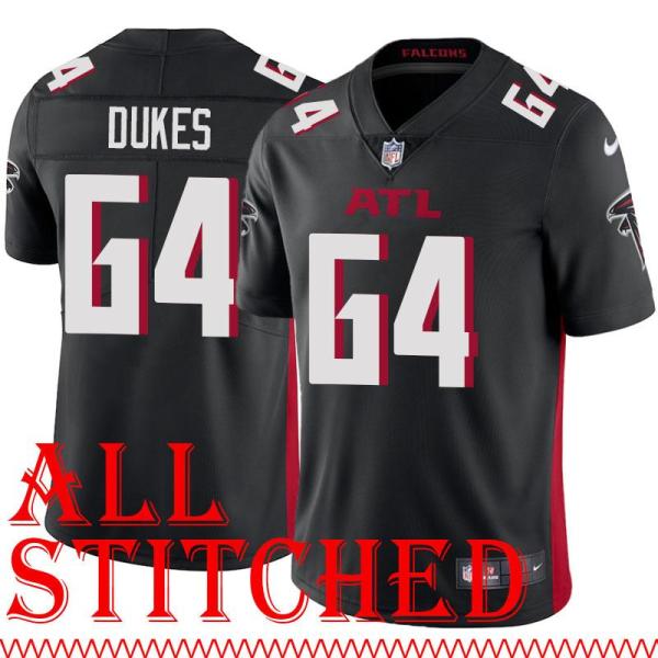 Black Home Jamie Dukes Jersey Atlanta Falcons #64
