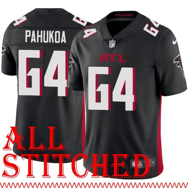 Black Home Jeff Pahukoa Jersey Atlanta Falcons #64