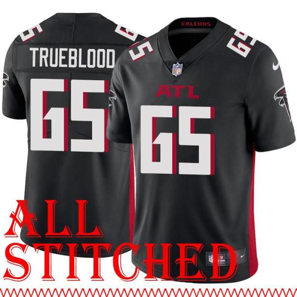 Black Home Jeremy Trueblood Jersey Atlanta Falcons #65