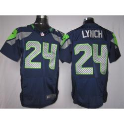 [NEW,Elite] Marshawn Lynch Football Jersey -Seattle #24 NEW Football Jersey(Blue)
