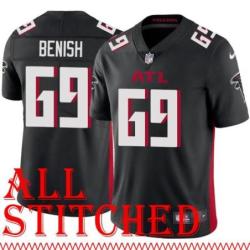 Black Home Dan Benish Jersey Atlanta Falcons #69