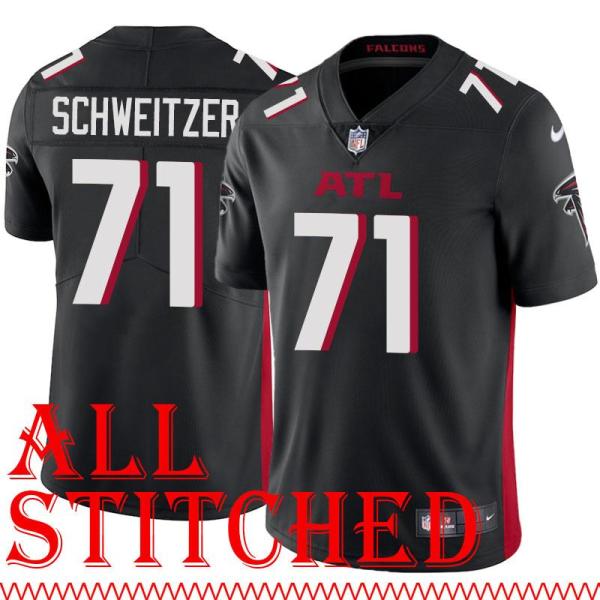 Black Home Wes Schweitzer Jersey Atlanta Falcons #71
