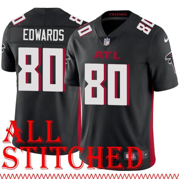Black Home Terrence Edwards Jersey Atlanta Falcons #80