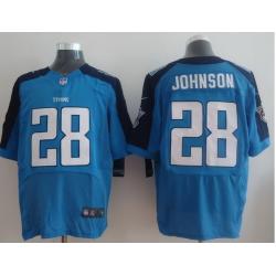 [NEW,Elite] Chris Johnson Football Jersey -Tennessee #28 NEW Football Jersey(Light Blue)