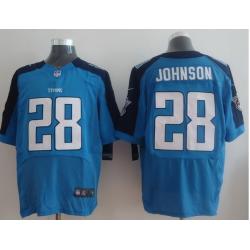 [NEW,Elite] Chris Johnson Football Jersey -Tennessee #28 NEW Football Jersey(Light Blue)