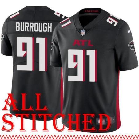 Black Home John Burrough Jersey Atlanta Falcons #91