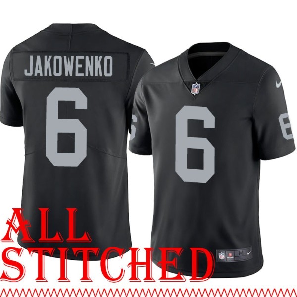 Black Home George Jakowenko Jersey Oakland LV Raiders #6