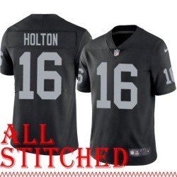 Black Home Johnny Holton Jersey Oakland LV Raiders #16