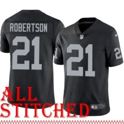 Black Home Amik Robertson Jersey Oakland LV Raiders #21