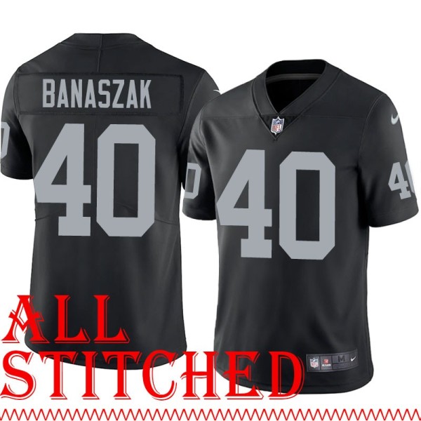 Black Home Pete Banaszak Jersey Oakland LV Raiders #40
