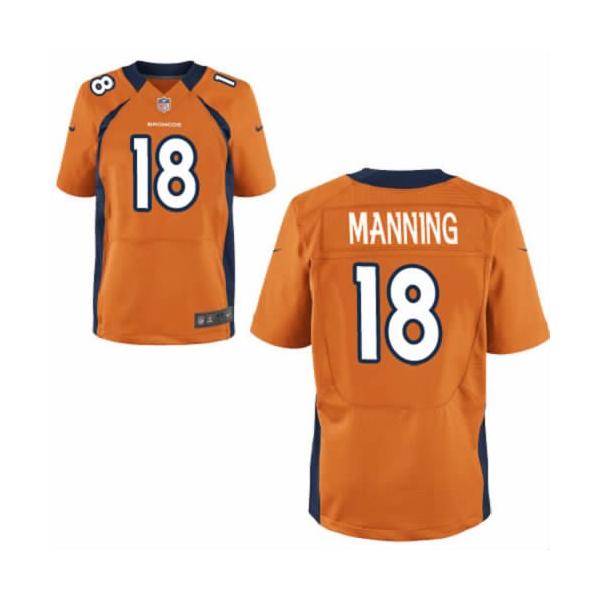 [Elite] Peyton Manning Football Jersey -Denver #18 Jersey(Orange)