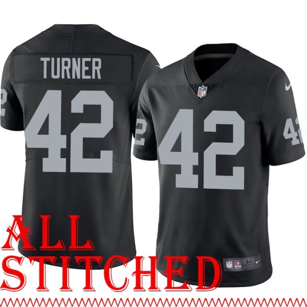 Black Home Eric Turner Jersey Oakland LV Raiders #42