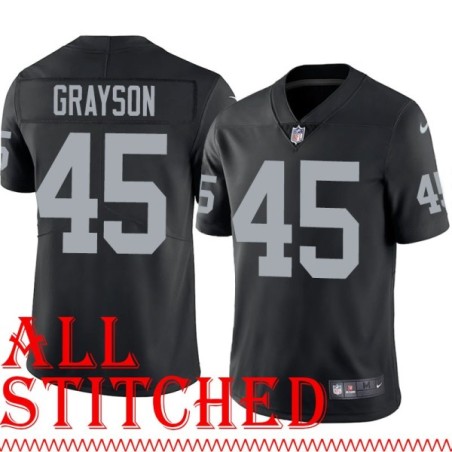 Black Home Dave Grayson Jersey Oakland LV Raiders #45