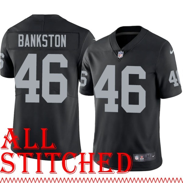 Black Home Warren Bankston Jersey Oakland LV Raiders #46