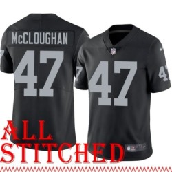 Black Home Kent McCloughan Jersey Oakland LV Raiders #47