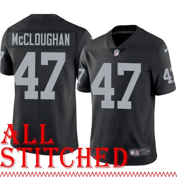 Black Home Kent McCloughan Jersey Oakland LV Raiders #47
