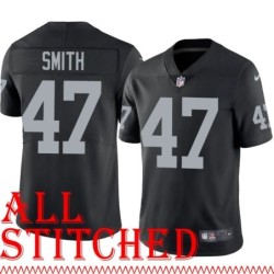Black Home Brandon Smith Jersey Oakland LV Raiders #47