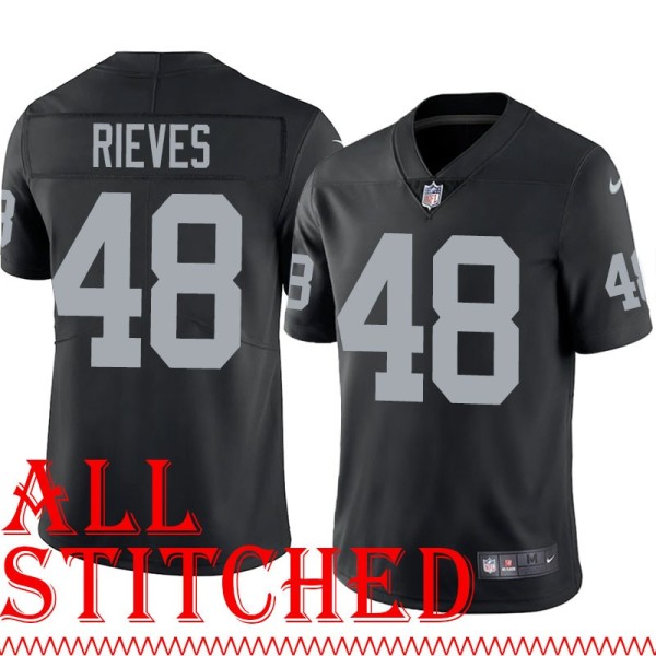 Black Home Charlie Rieves Jersey Oakland LV Raiders #48