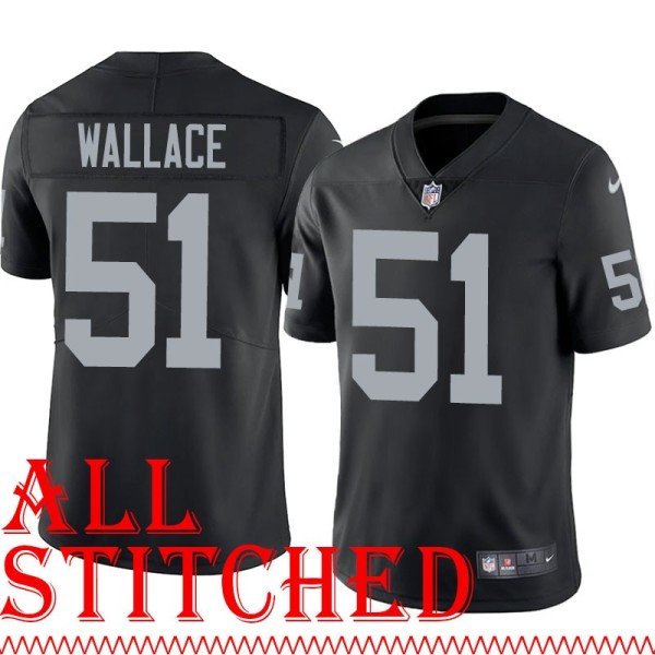 Black Home Aaron Wallace Jersey Oakland LV Raiders #51