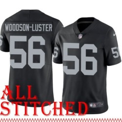 Black Home Xavier Woodson-Luster Jersey Oakland LV Raiders #56