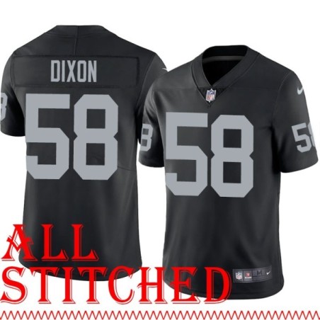 Black Home Ernest Dixon Jersey Oakland LV Raiders #58