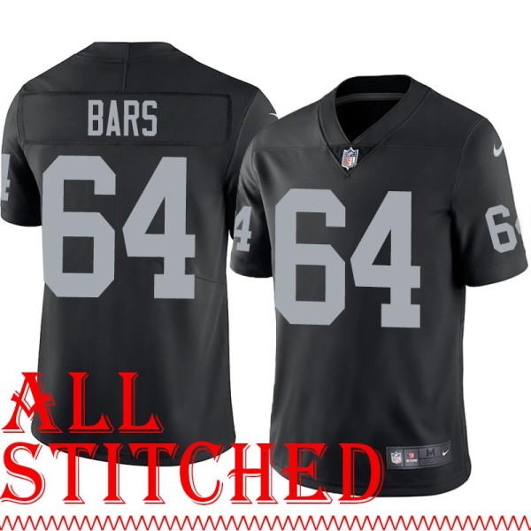 Black Home Alex Bars Jersey Oakland LV Raiders #64