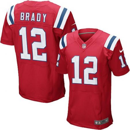 [NEW,Elite] Tom Brady Football Jersey -New England #12 NEW Football Jersey(Red)