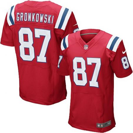 [NEW,Elite] Rob Gronkowski Football Jersey -New England #87 NEW Football Jersey(Red)