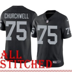 Black Home Don Churchwell Jersey Oakland LV Raiders #75