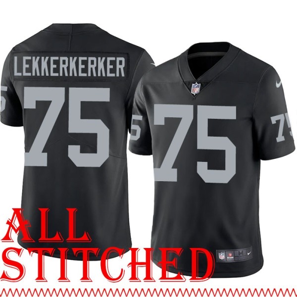 Black Home Brad Lekkerkerker Jersey Oakland LV Raiders #75