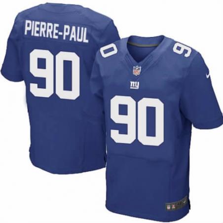 [NEW,Elite] Jason Pierre-Paul Football Jersey -NY-G #90 NEW Football Jersey(Blue)