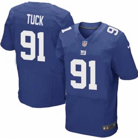 [NEW,Elite] Justin Tuck Football Jersey -NY-G #91 NEW Football Jersey(Blue)
