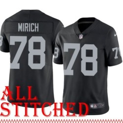 Black Home Rex Mirich Jersey Oakland LV Raiders #78