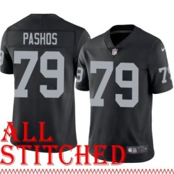 Black Home Tony Pashos Jersey Oakland LV Raiders #79