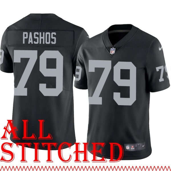 Black Home Tony Pashos Jersey Oakland LV Raiders #79