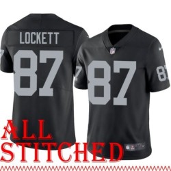 Black Home Wade Lockett Jersey Oakland LV Raiders #87