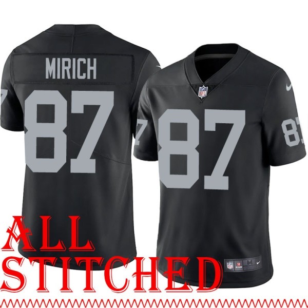 Black Home Rex Mirich Jersey Oakland LV Raiders #87