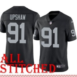Black Home Regan Upshaw Jersey Oakland LV Raiders #91