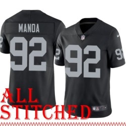 Black Home Tyler Manoa Jersey Oakland LV Raiders #92