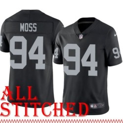 Black Home Jarvis Moss Jersey Oakland LV Raiders #94