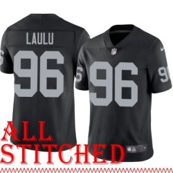Black Home Jonah Laulu Jersey Oakland LV Raiders #96