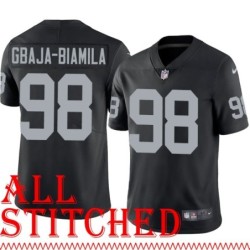 Black Home Akbar Gbaja-Biamila Jersey Oakland LV Raiders #98