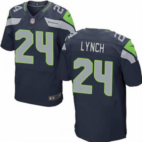 [NEW,Elite] Marshawn Lynch Football Jersey -Seattle #24 NEW Football Jersey(Blue)