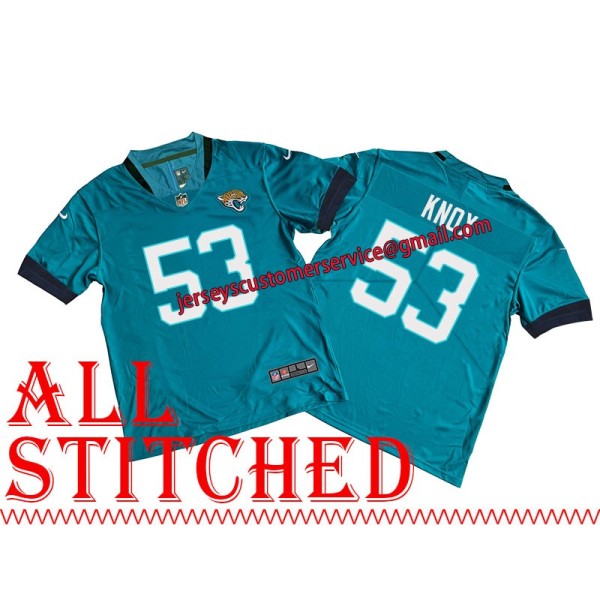 Teal Home Kyle Knox Jersey Jacksonville Jaguars #53