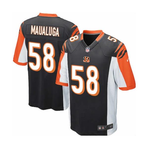 [NEW,Game] Rey Maualuga Football Jersey -Cincinnati #58 FOOTBALL Jerseys(Black)