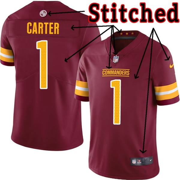 Burgundy Home DeAndre Carter Jersey Washington Commanders #1