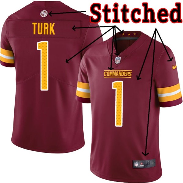 Burgundy Home Matt Turk Jersey Washington Commanders #1