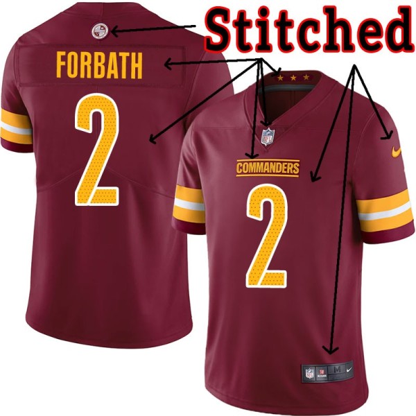 Burgundy Home Kai Forbath Jersey Washington Commanders #2