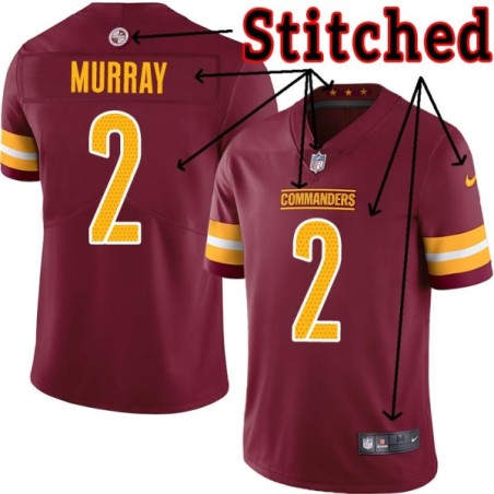 Burgundy Home Eddie Murray Jersey Washington Commanders #2