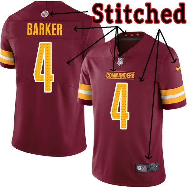Burgundy Home Bryan Barker Jersey Washington Commanders #4